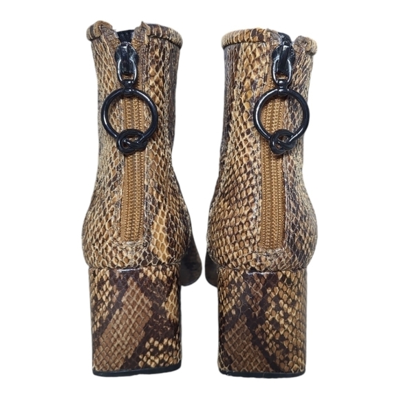 Bershka Python Chunky Heel Ankle Boots Size 36 EU 6 US - Picture 6 of 14